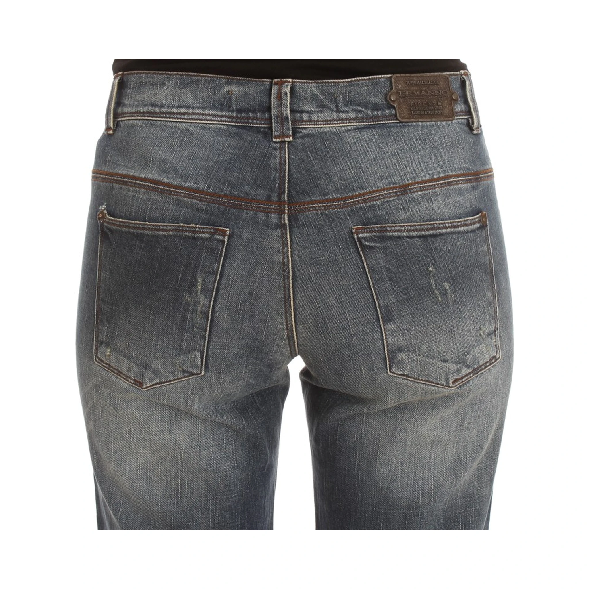 Blue Wash Cotton Blend Slim Fit Jeans