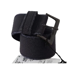 Black Leather Wide Buckle Waist Luxury Belt
