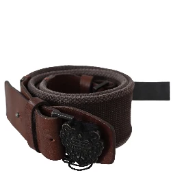 Dark Brown Leather Wide Buckle Waist Belt