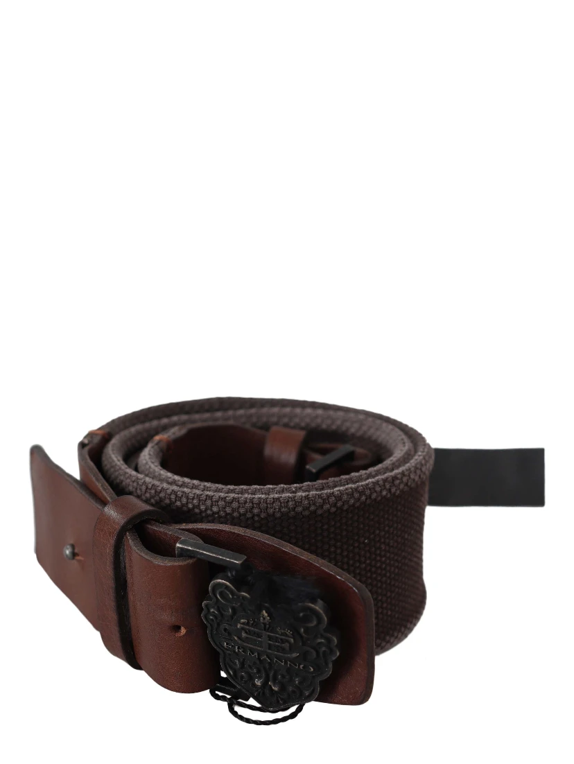 Dark Brown Leather Wide Buckle Waist Belt