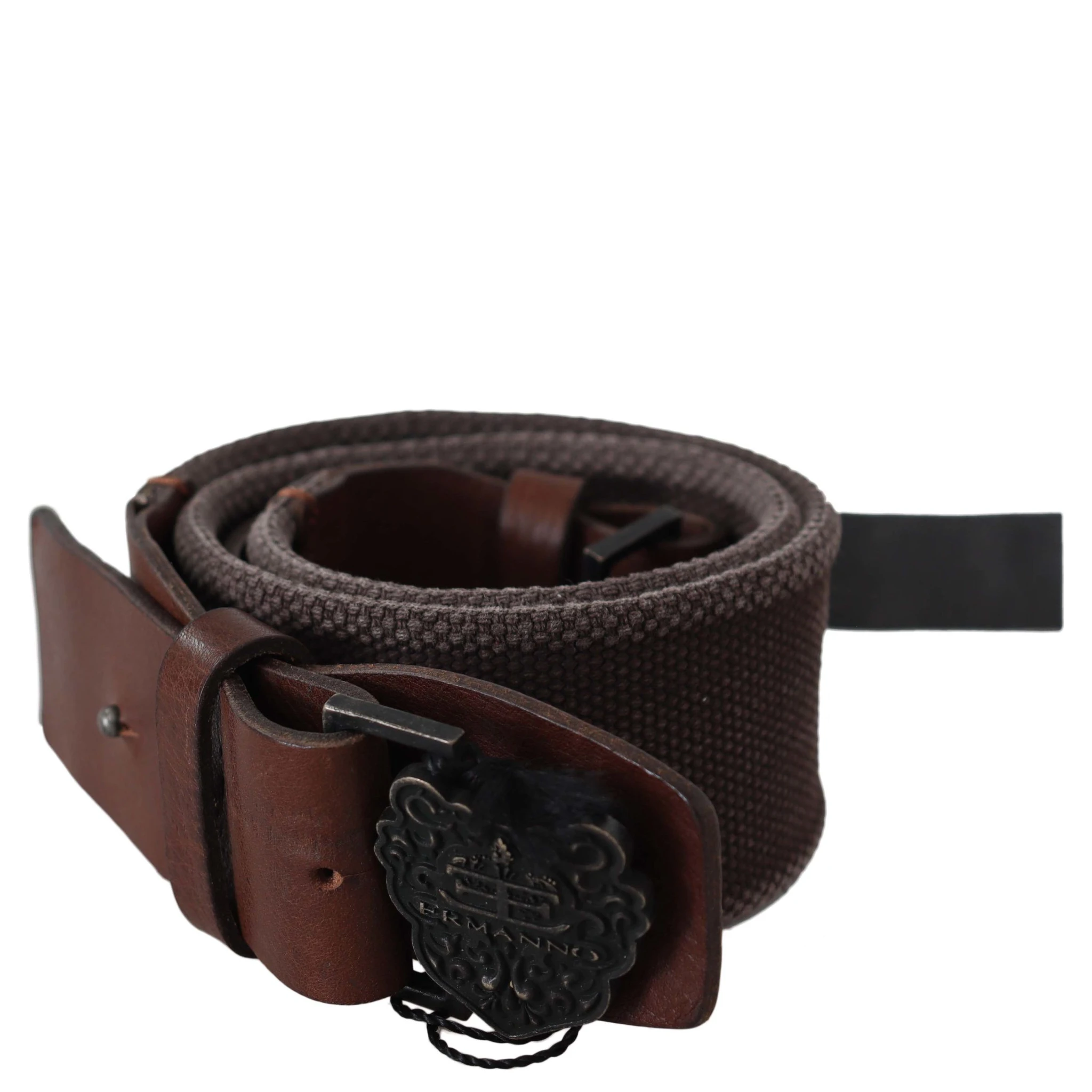 Dark Brown Leather Wide Buckle Waist Belt