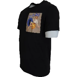 Black Sneak Peek Cotton Short Sleeve T-shirt