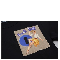 Black Sneak Peek Cotton Short Sleeve T-shirt