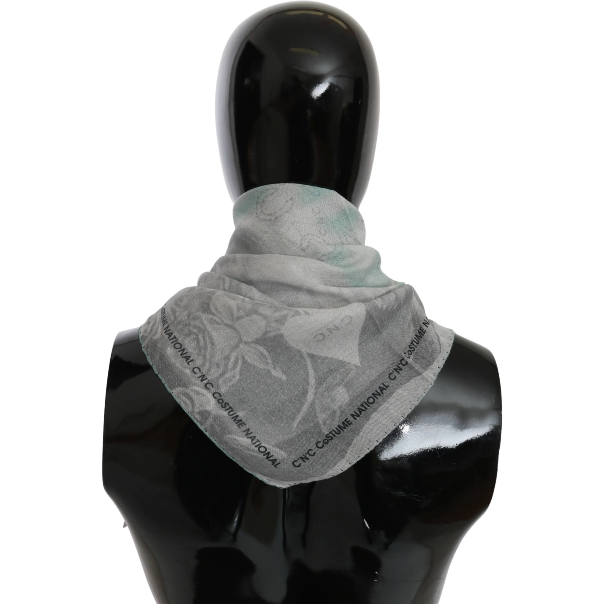 Gray Silk Shawl Foulard Wrap Scarf