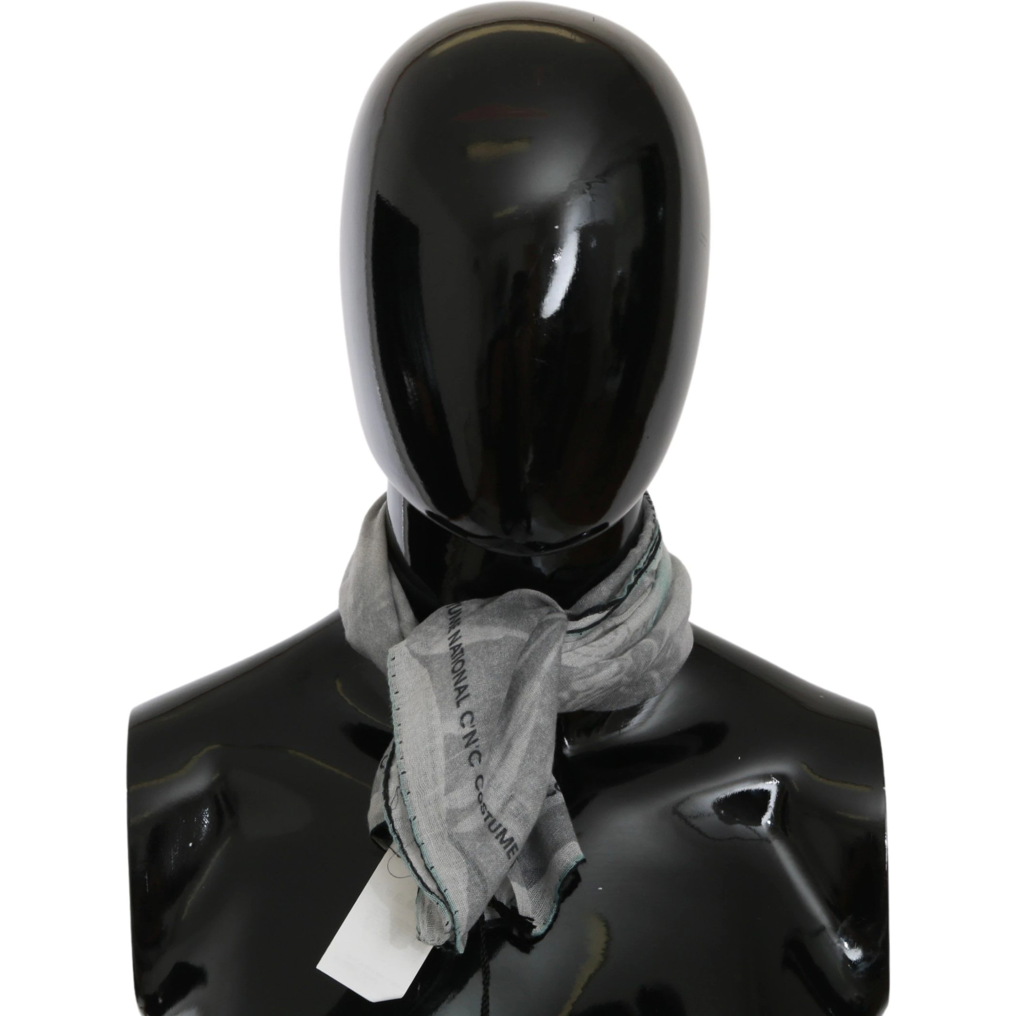 Gray Silk Shawl Foulard Wrap Scarf