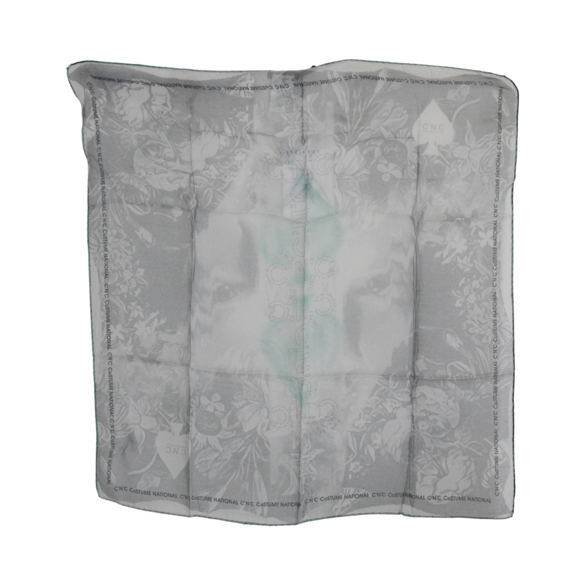 Gray Silk Shawl Foulard Wrap Scarf
