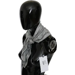 Gray Silk Shawl Foulard Wrap Scarf