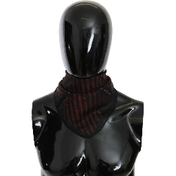 Black Orange 100% Silk Branded Scarf