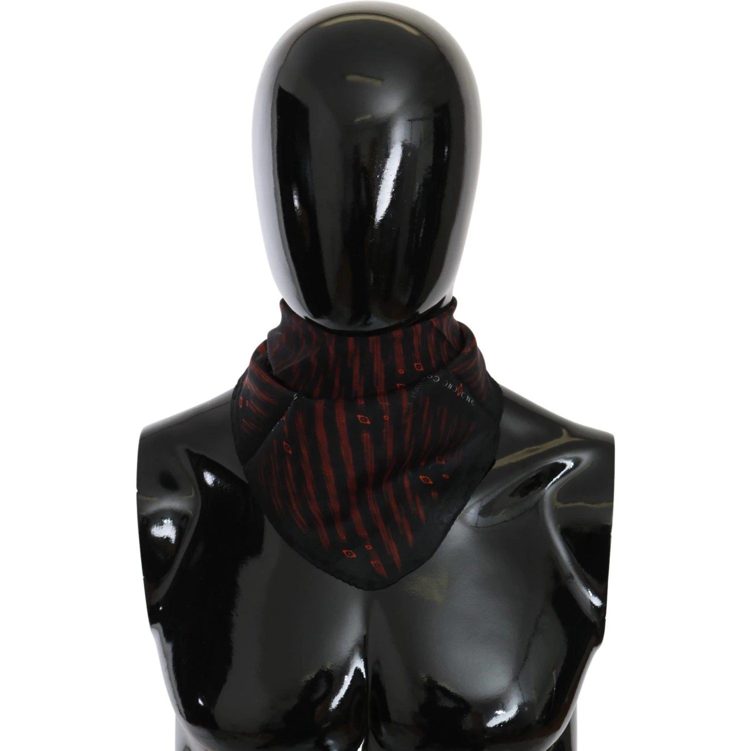 Black Orange 100% Silk Branded Scarf