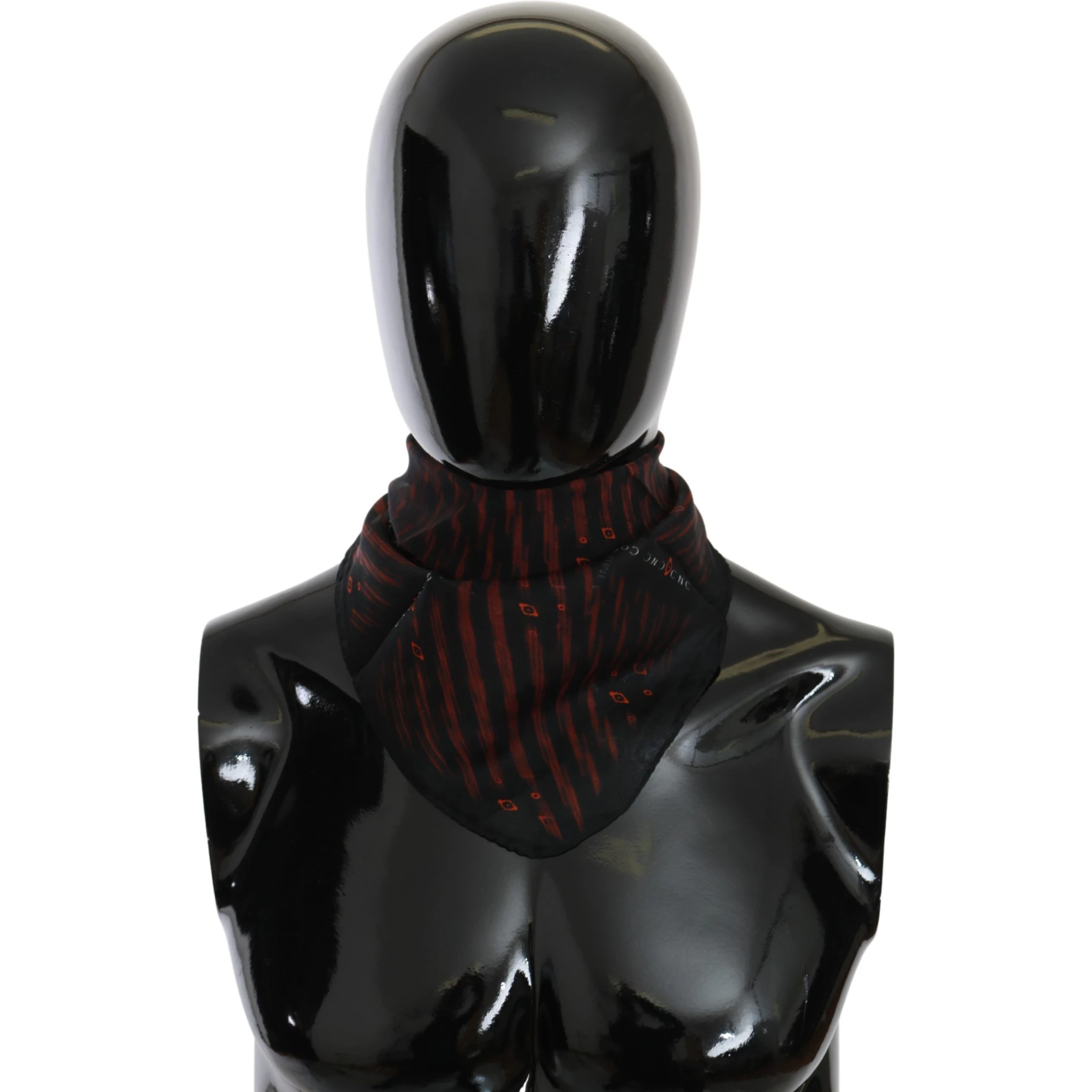 Black Orange 100% Silk Branded Scarf