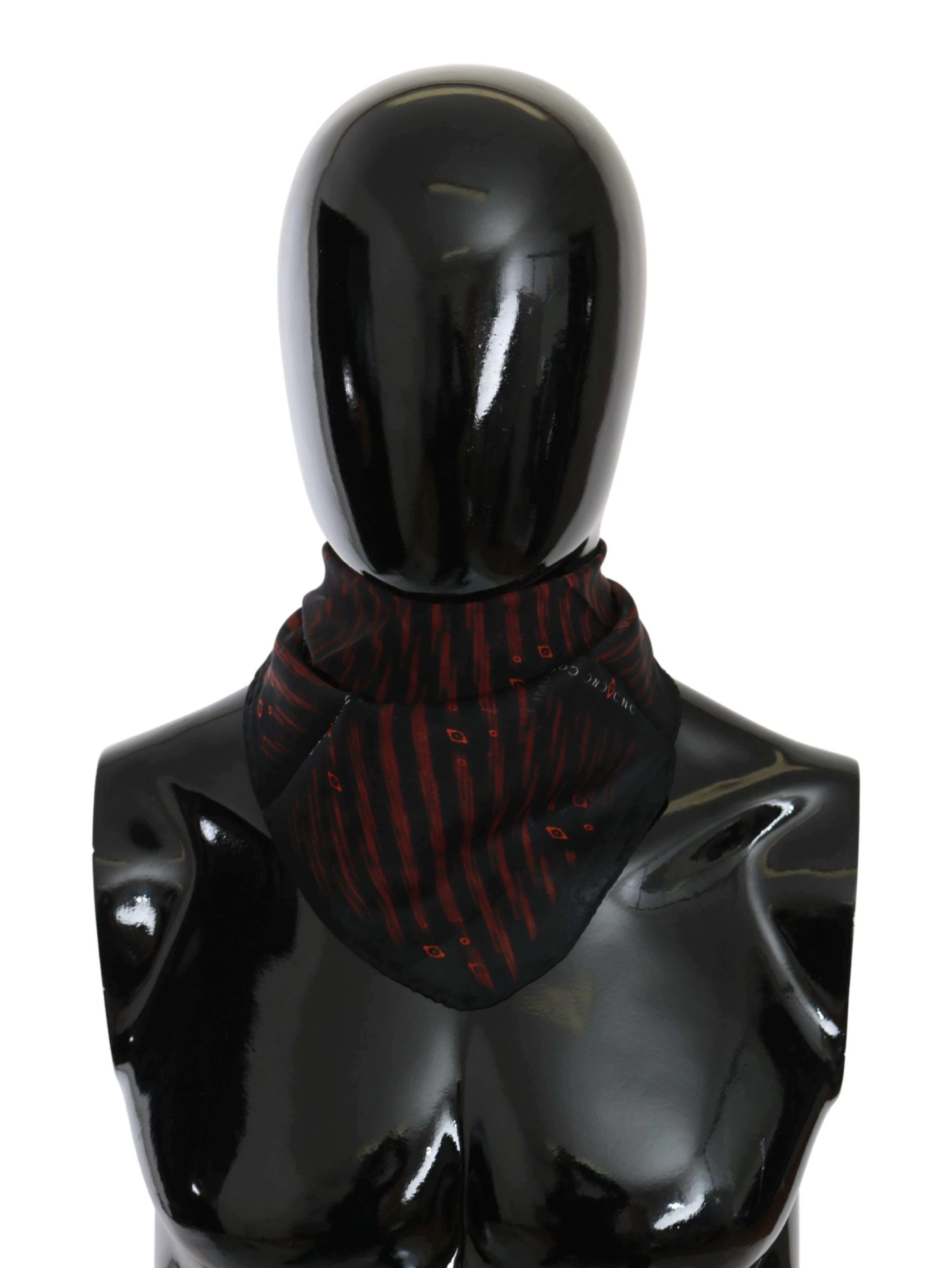 Black Orange 100% Silk Branded Scarf