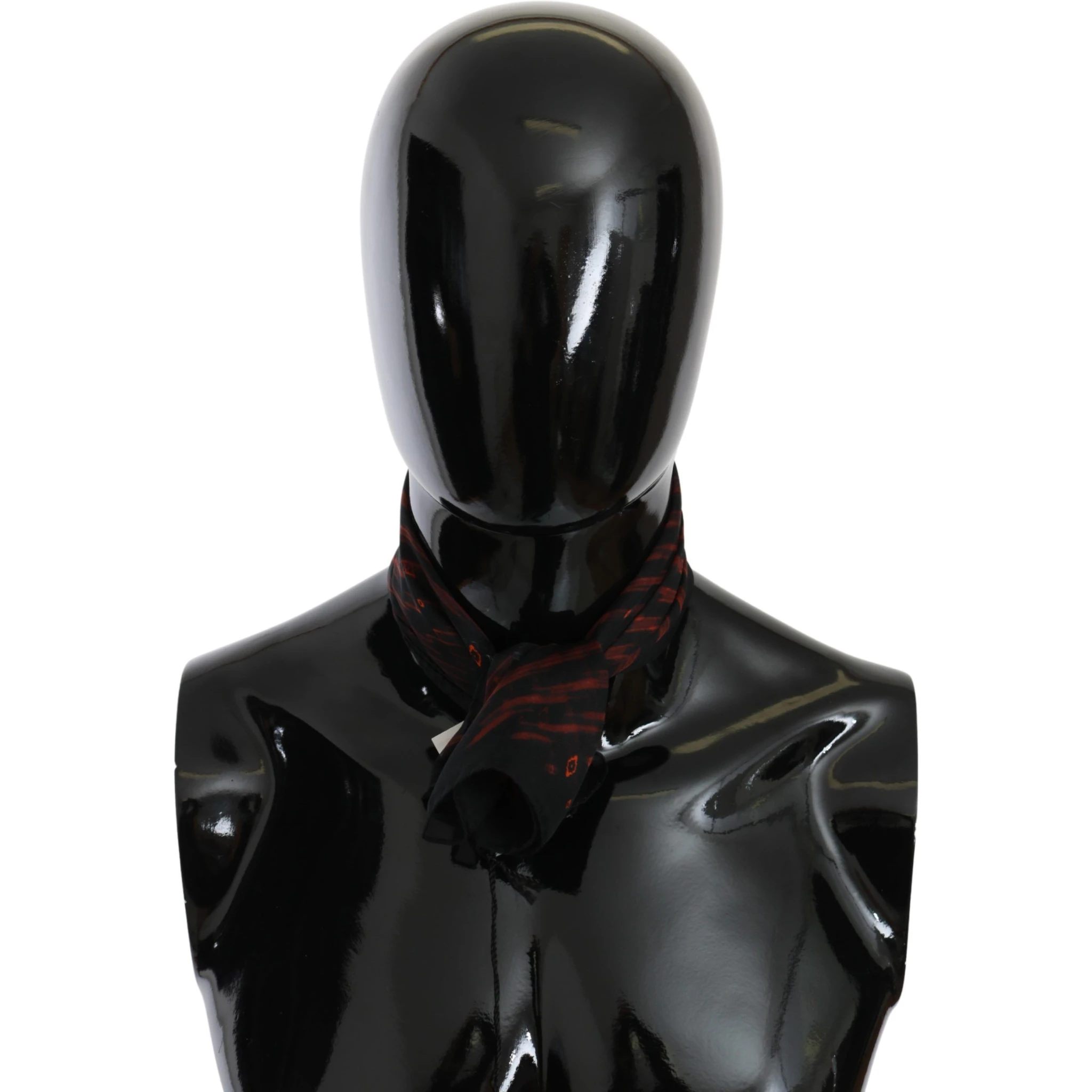 Black Orange 100% Silk Branded Scarf