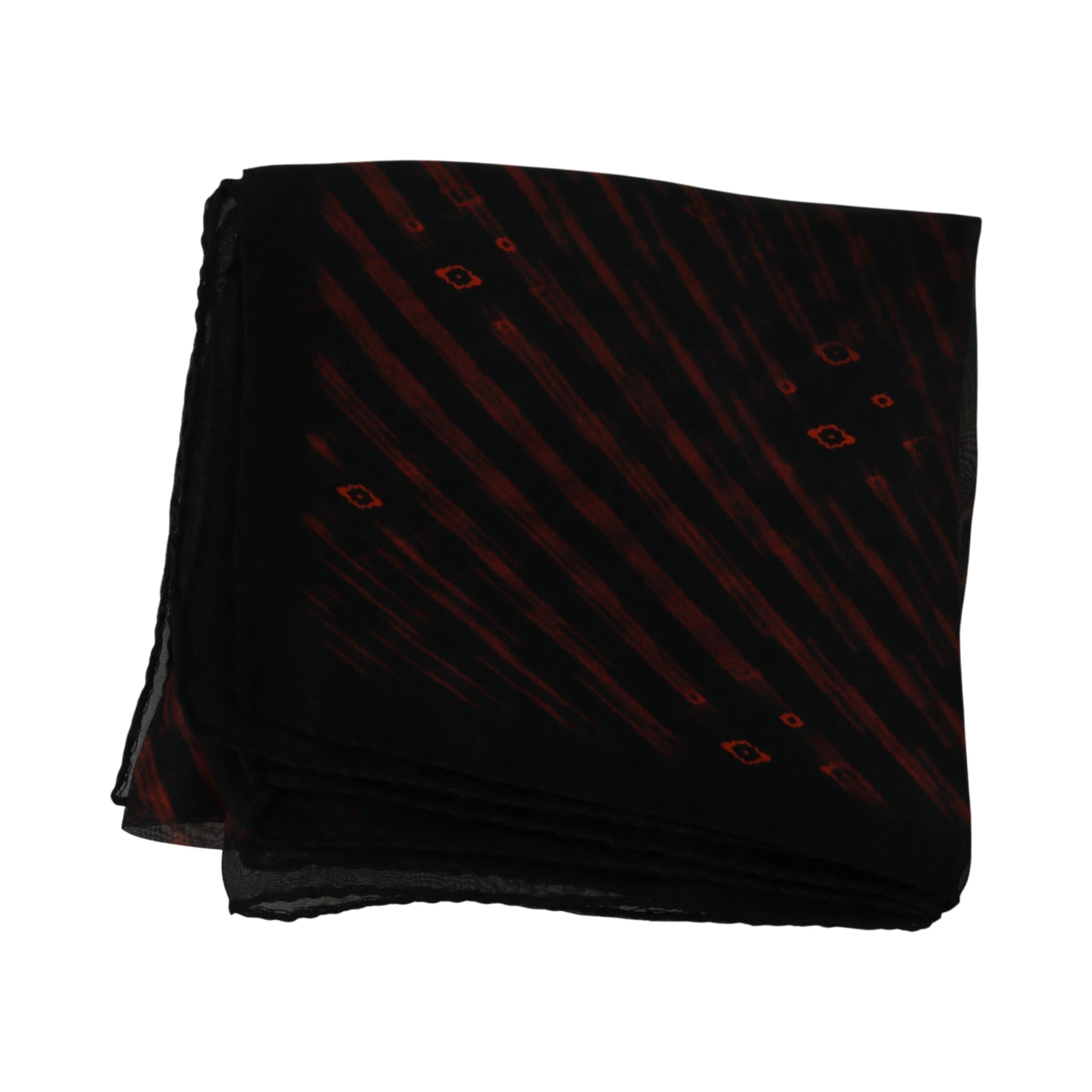Black Orange 100% Silk Branded Scarf