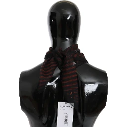 Black Orange 100% Silk Branded Scarf