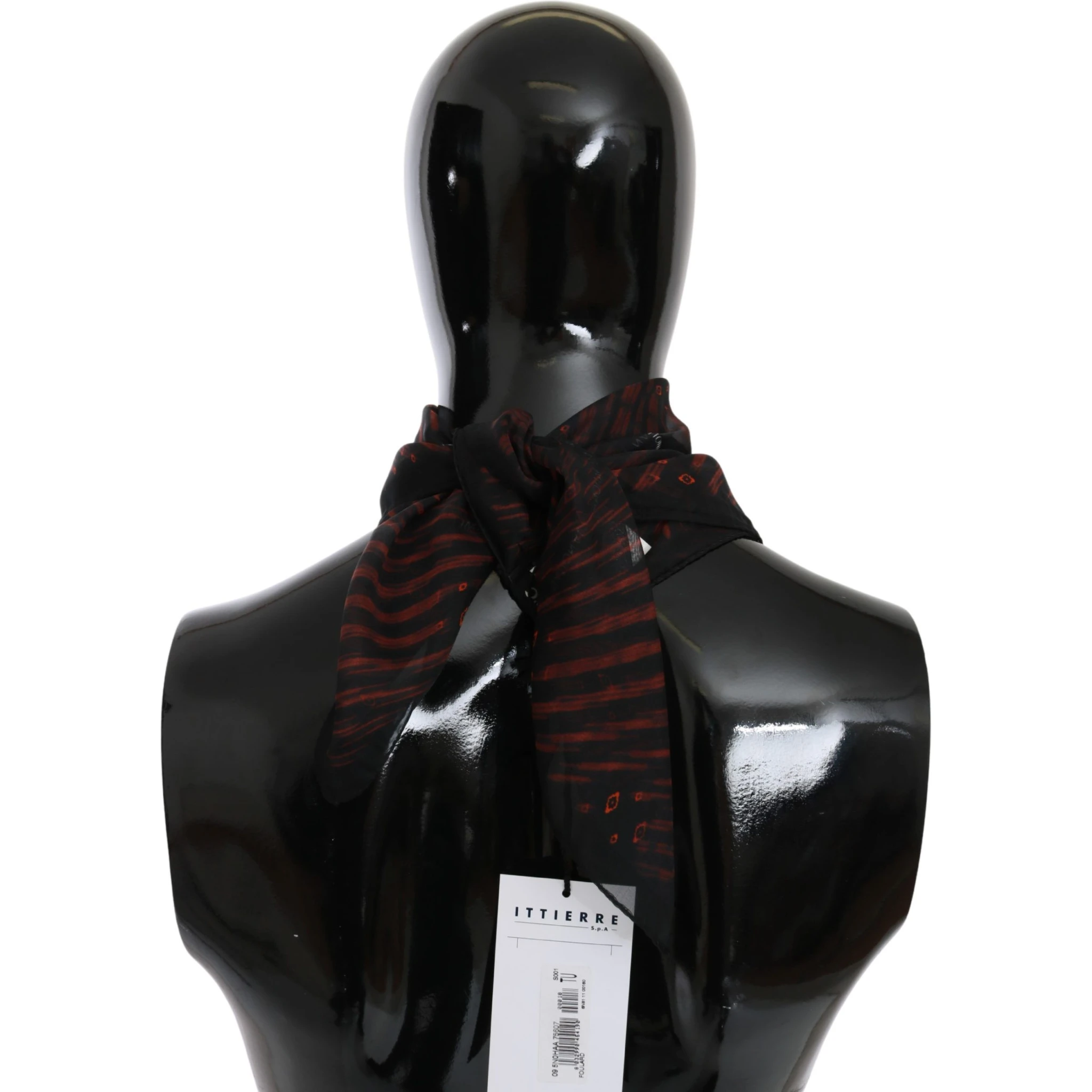 Black Orange 100% Silk Branded Scarf