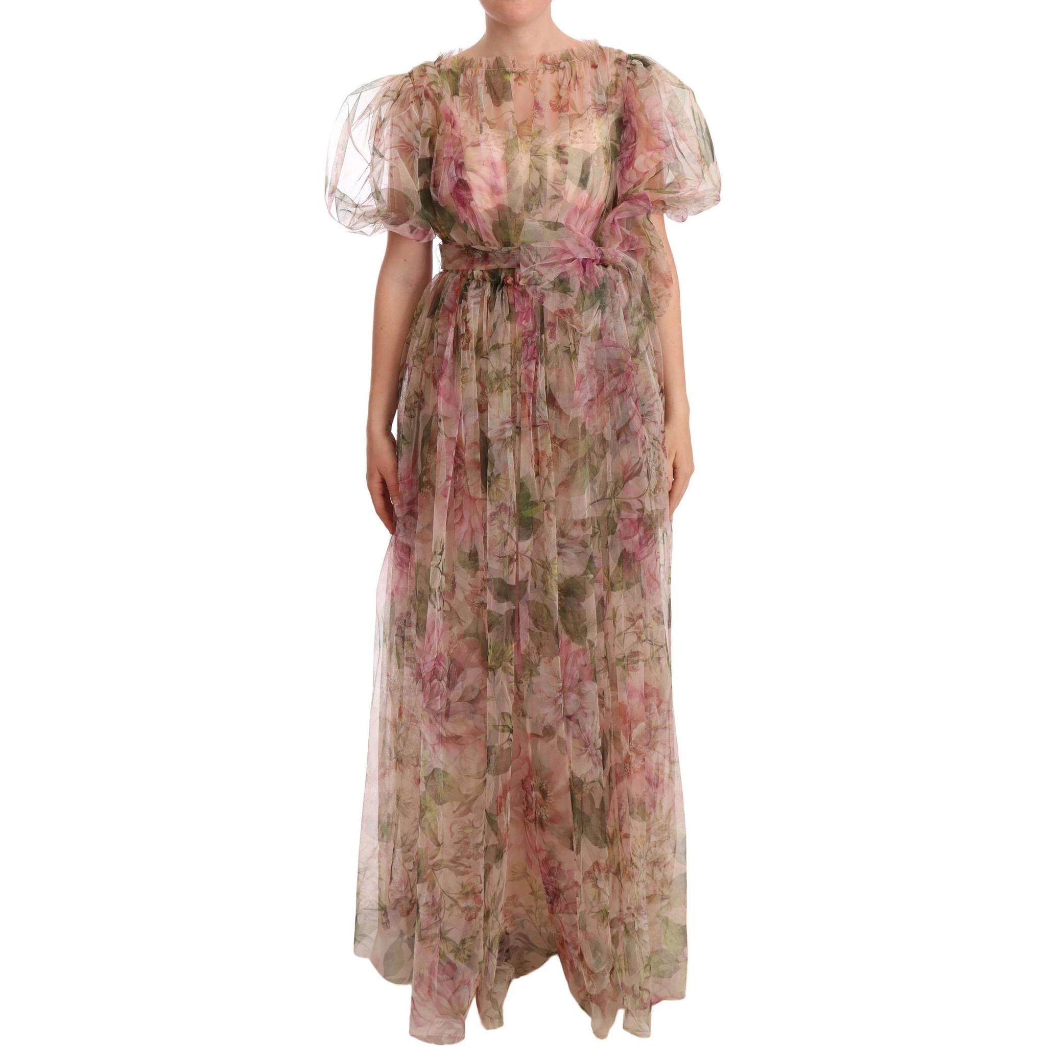 Multicolor Floral Print Long Maxi Gown Dress