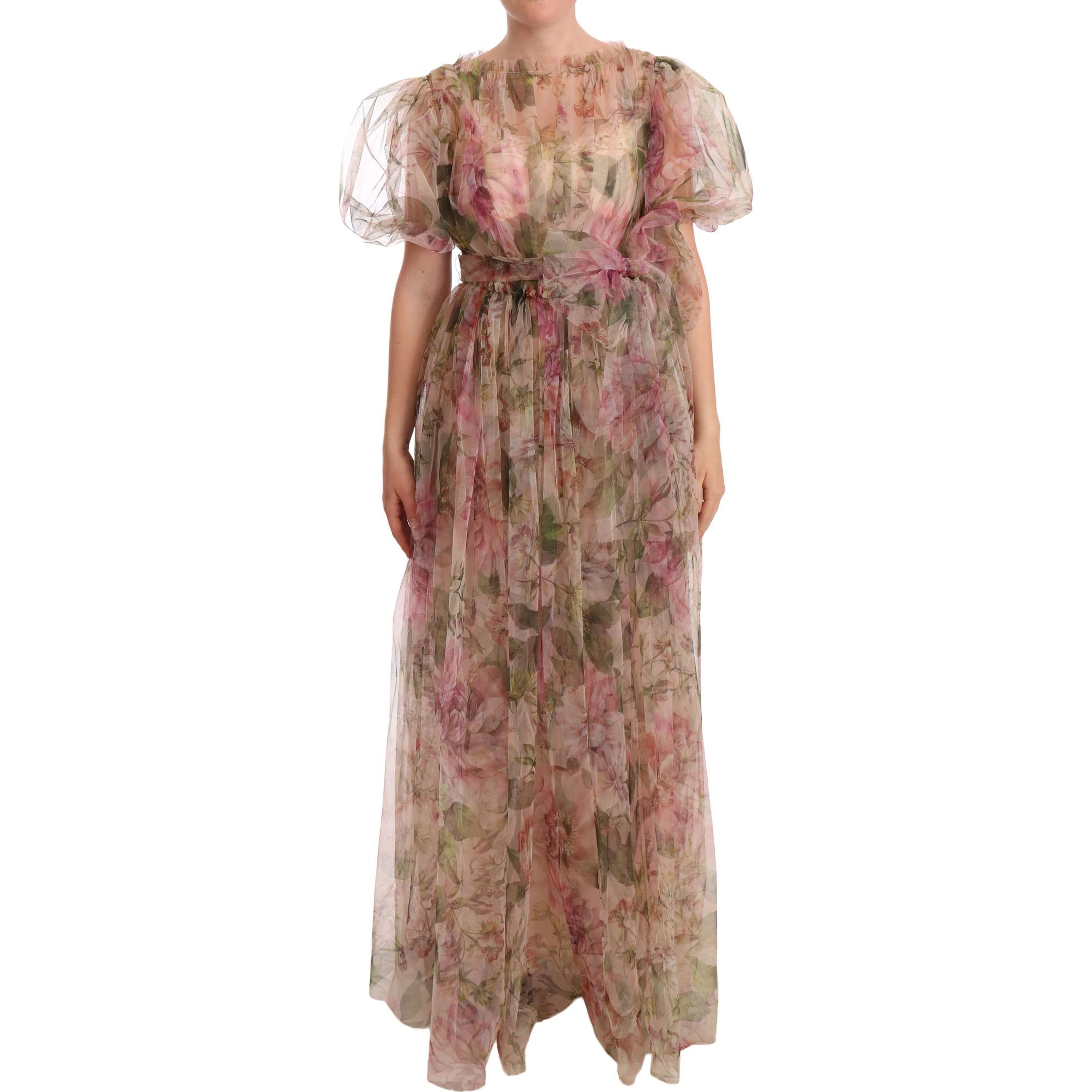 Multicolor Floral Print Long Maxi Gown Dress