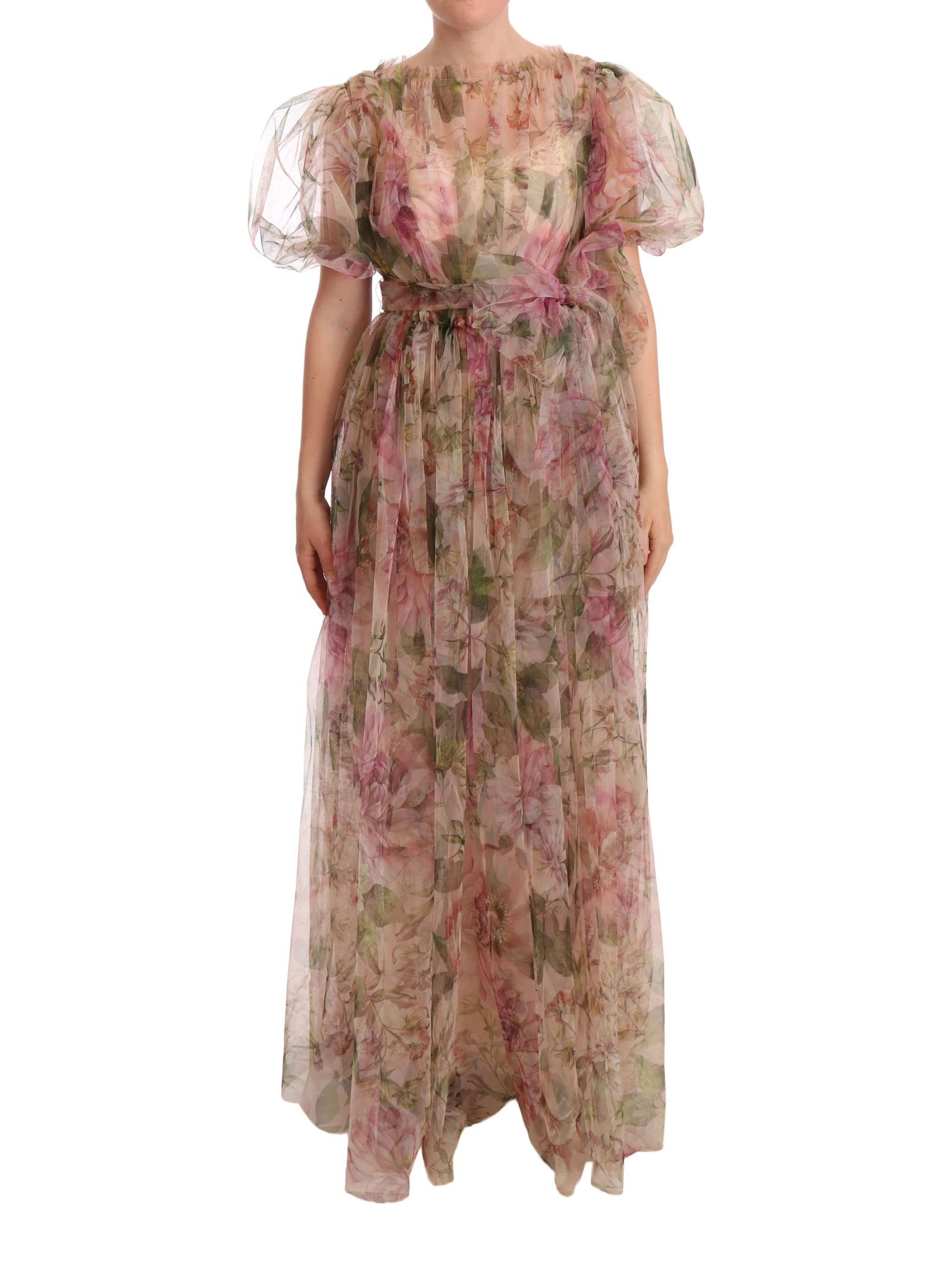 Multicolor Floral Print Long Maxi Gown Dress