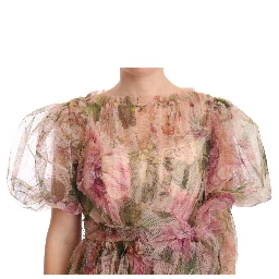 Multicolor Floral Print Long Maxi Gown Dress