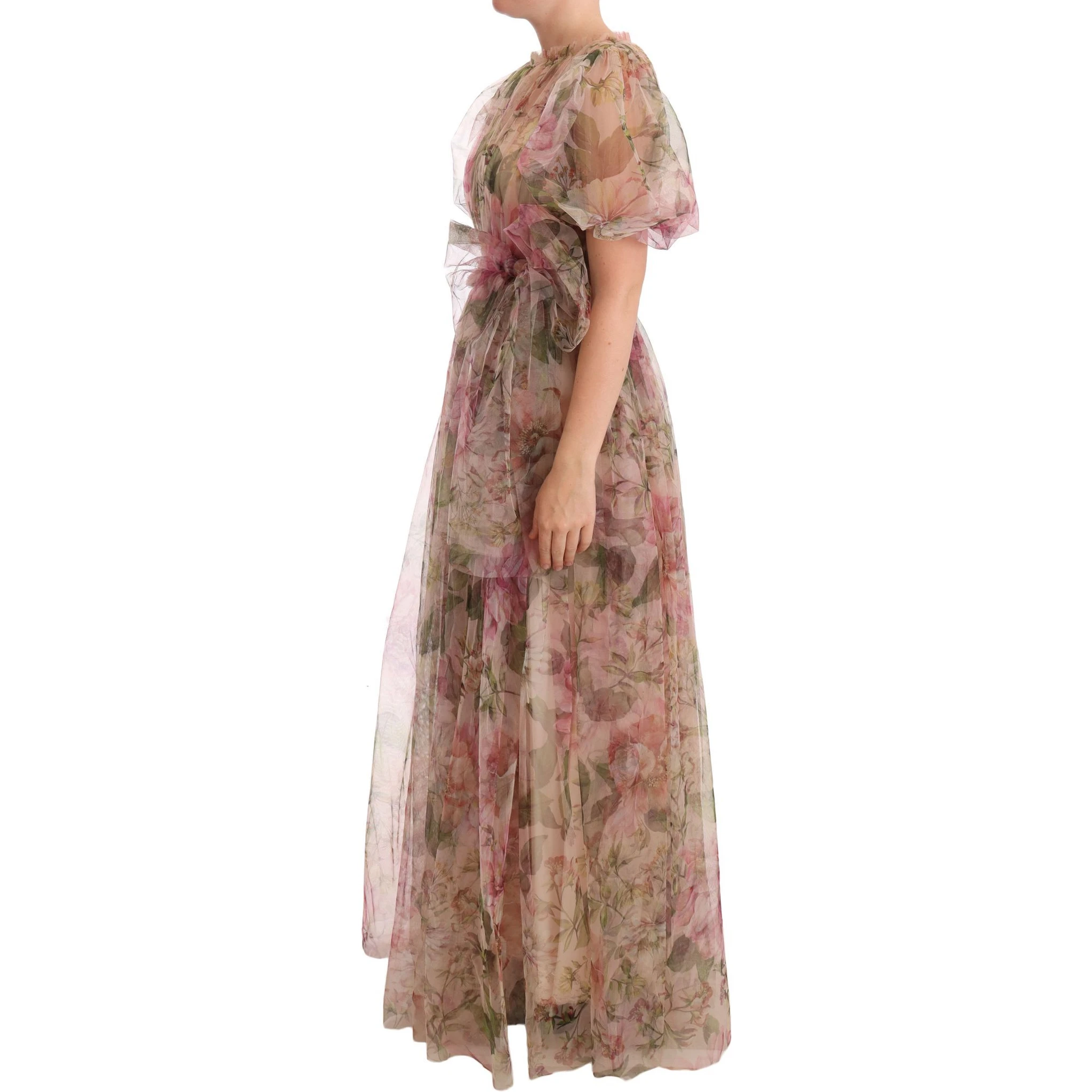 Multicolor Floral Print Long Maxi Gown Dress
