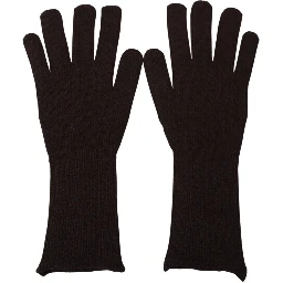Brown Cashmere Silk Hands Mitten Mens Gloves