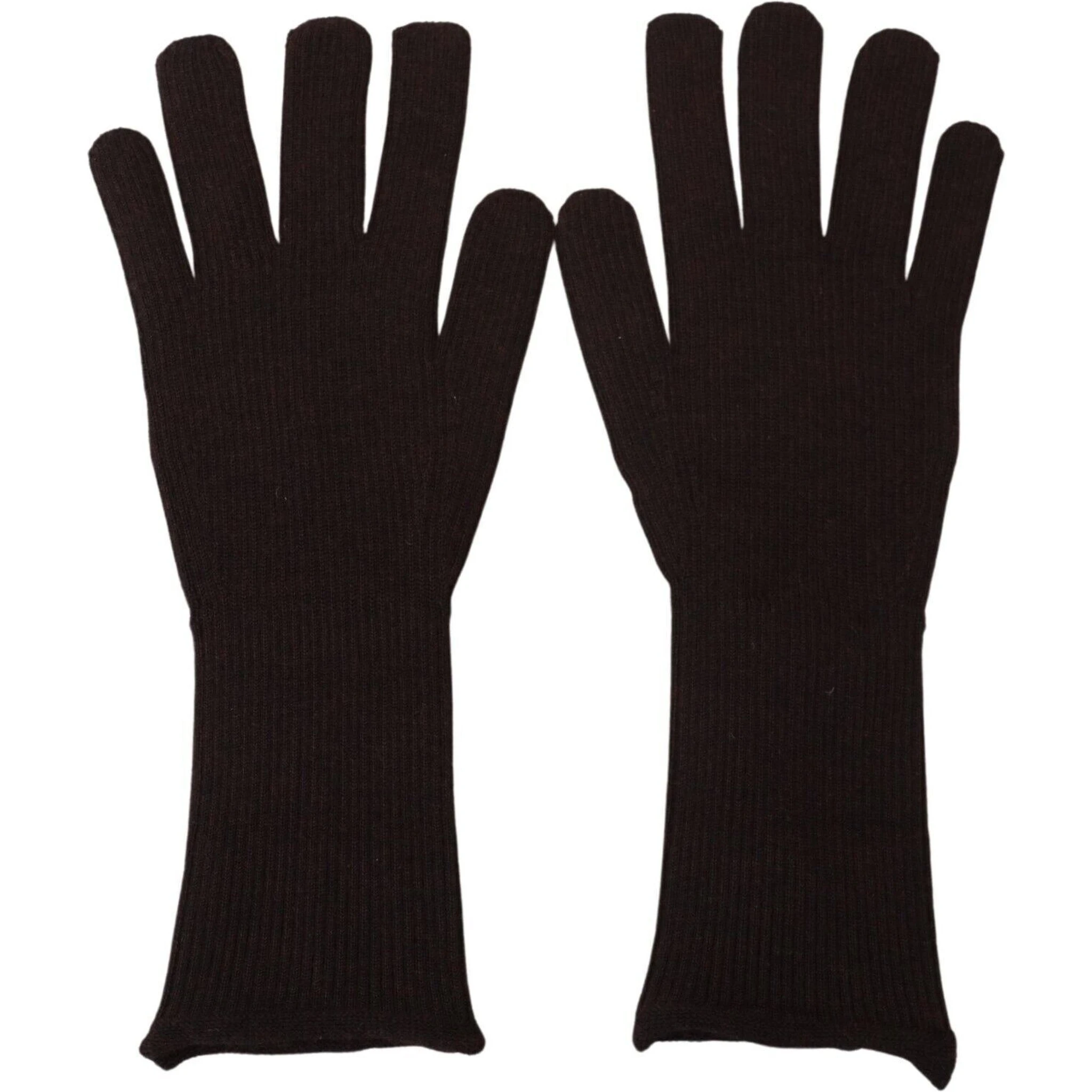 Brown Cashmere Silk Hands Mitten Mens Gloves