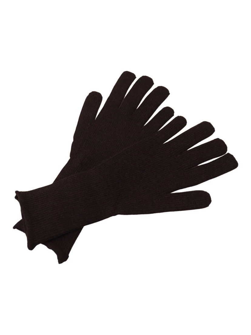 Brown Cashmere Silk Hands Mitten Mens Gloves