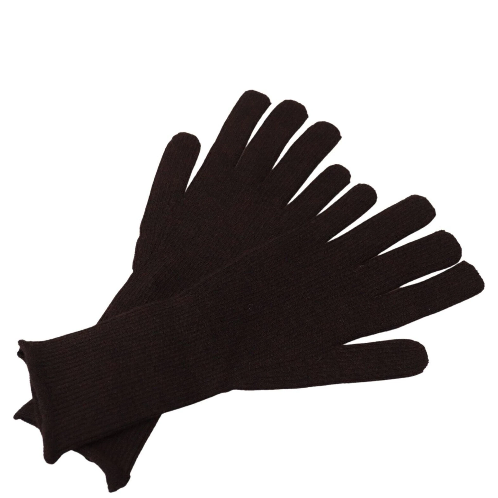 Brown Cashmere Silk Hands Mitten Mens Gloves