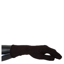 Brown Cashmere Silk Hands Mitten Mens Gloves