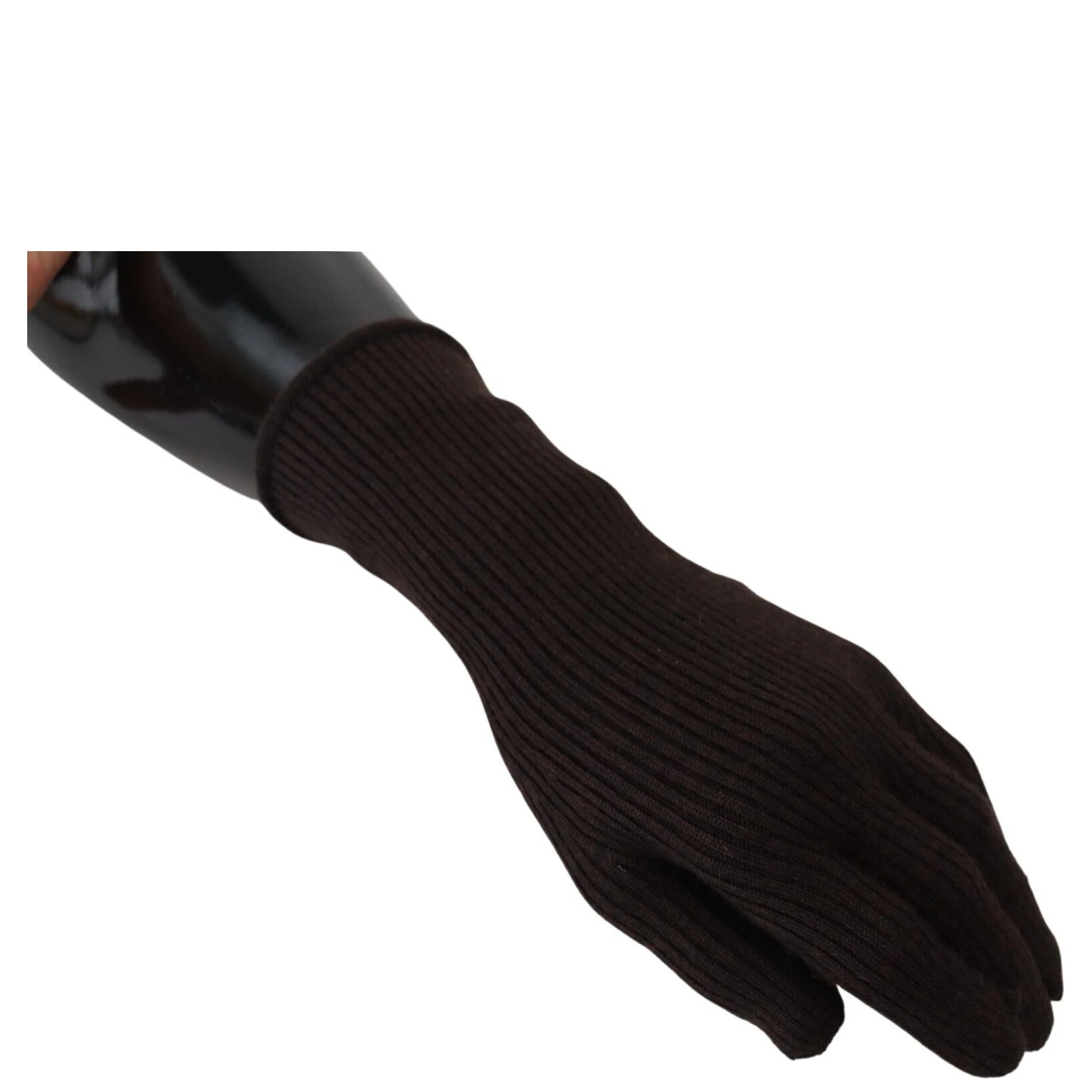 Brown Cashmere Silk Hands Mitten Mens Gloves