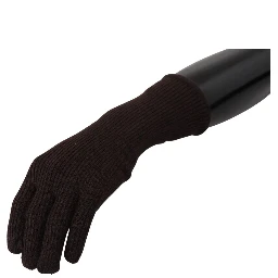 Brown Cashmere Silk Hands Mitten Mens Gloves