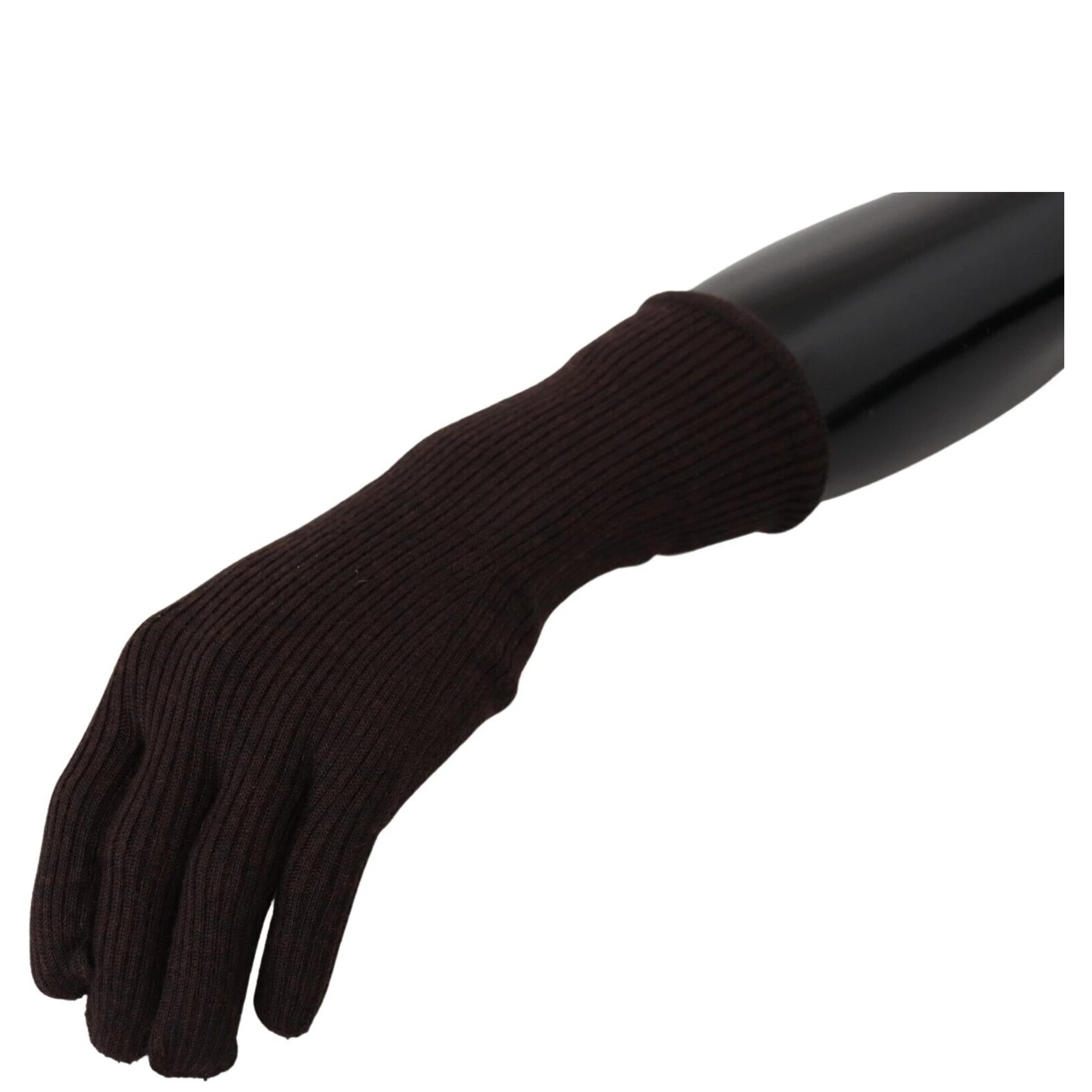 Brown Cashmere Silk Hands Mitten Mens Gloves
