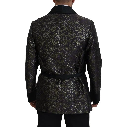 Gold Purple Baroque Jacket Blazer Robe