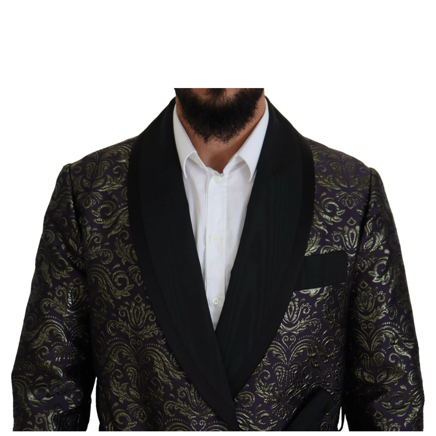 Gold Purple Baroque Jacket Blazer Robe
