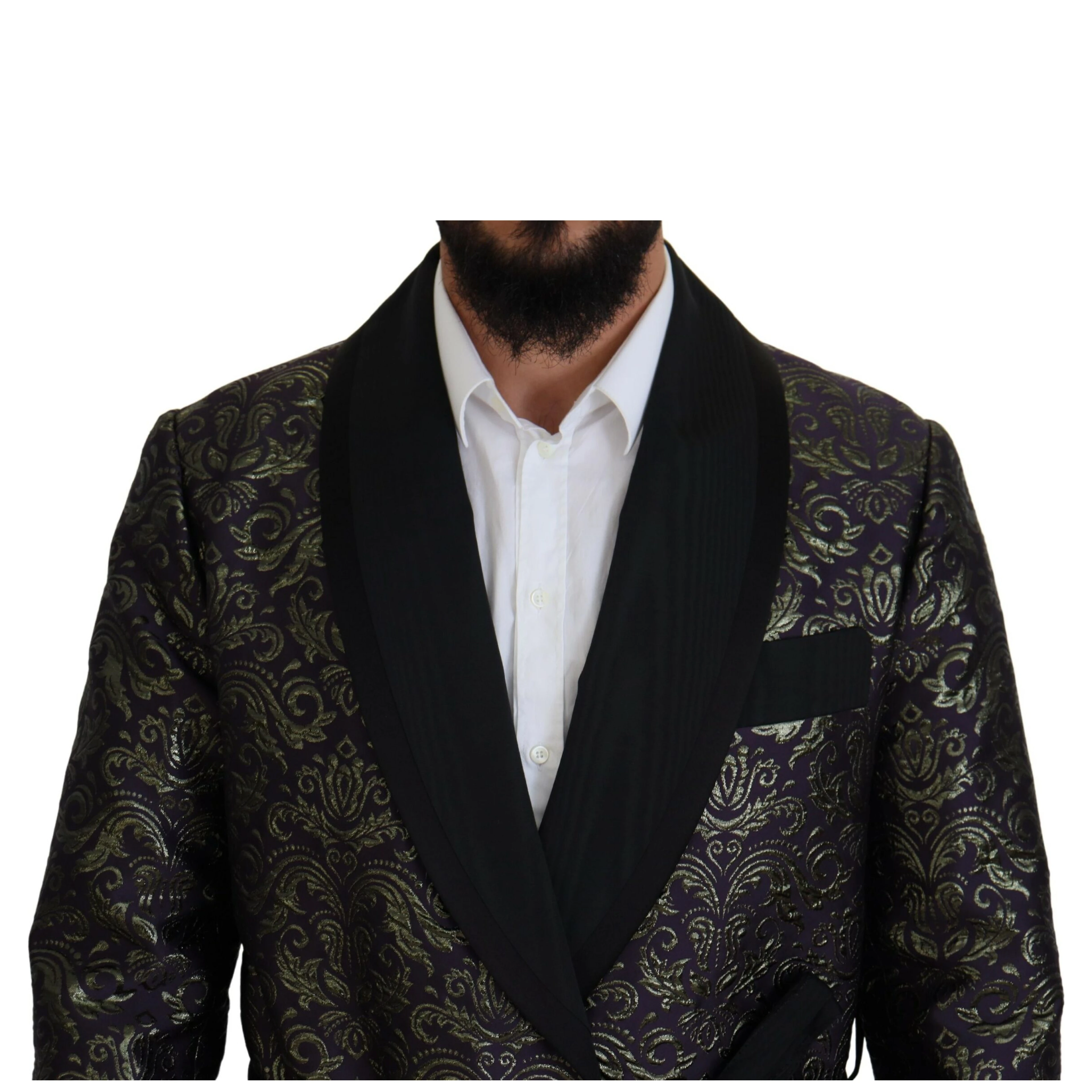 Gold Purple Baroque Jacket Blazer Robe