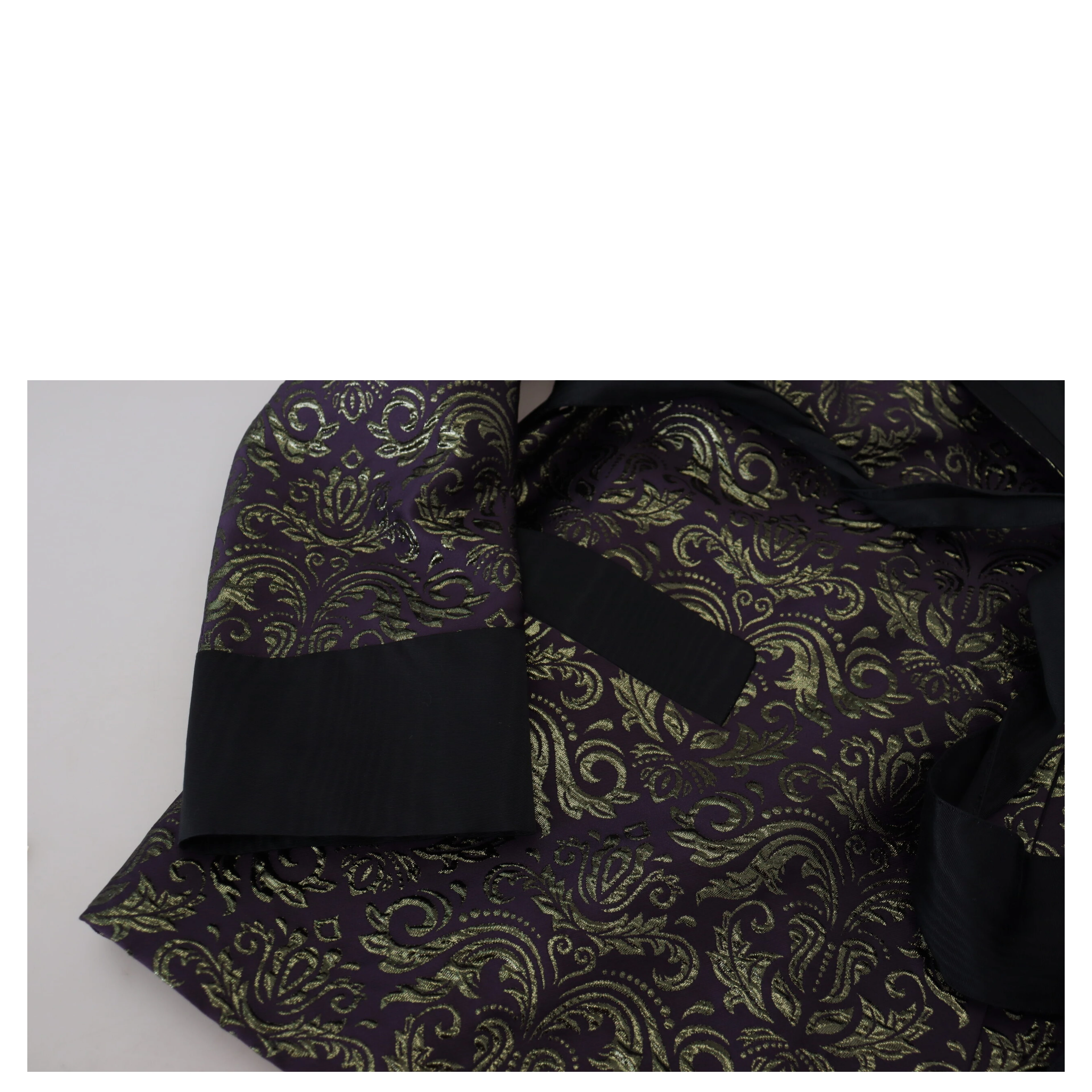 Gold Purple Baroque Jacket Blazer Robe