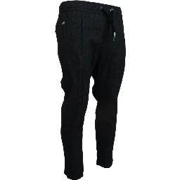 Grey Cotton Tapered Cotton Pants