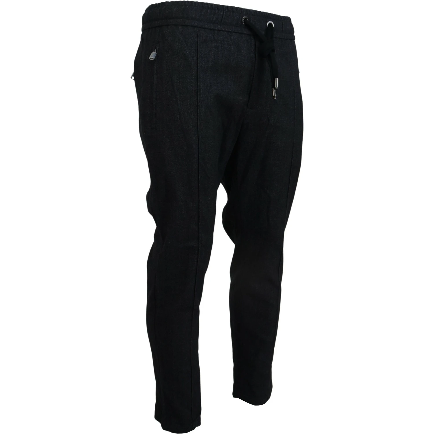 Grey Cotton Tapered Cotton Pants