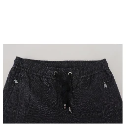 Grey Cotton Tapered Cotton Pants