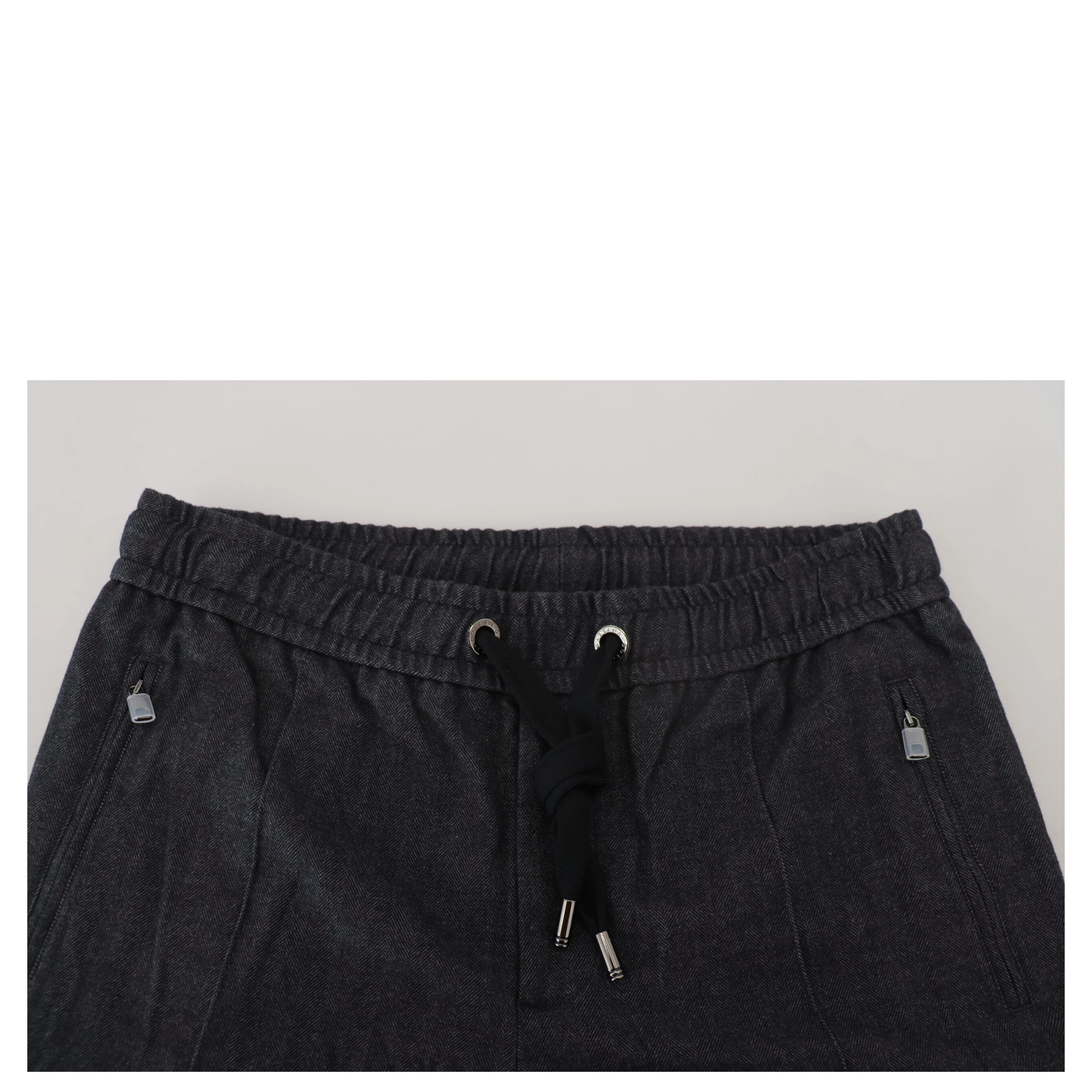 Grey Cotton Tapered Cotton Pants