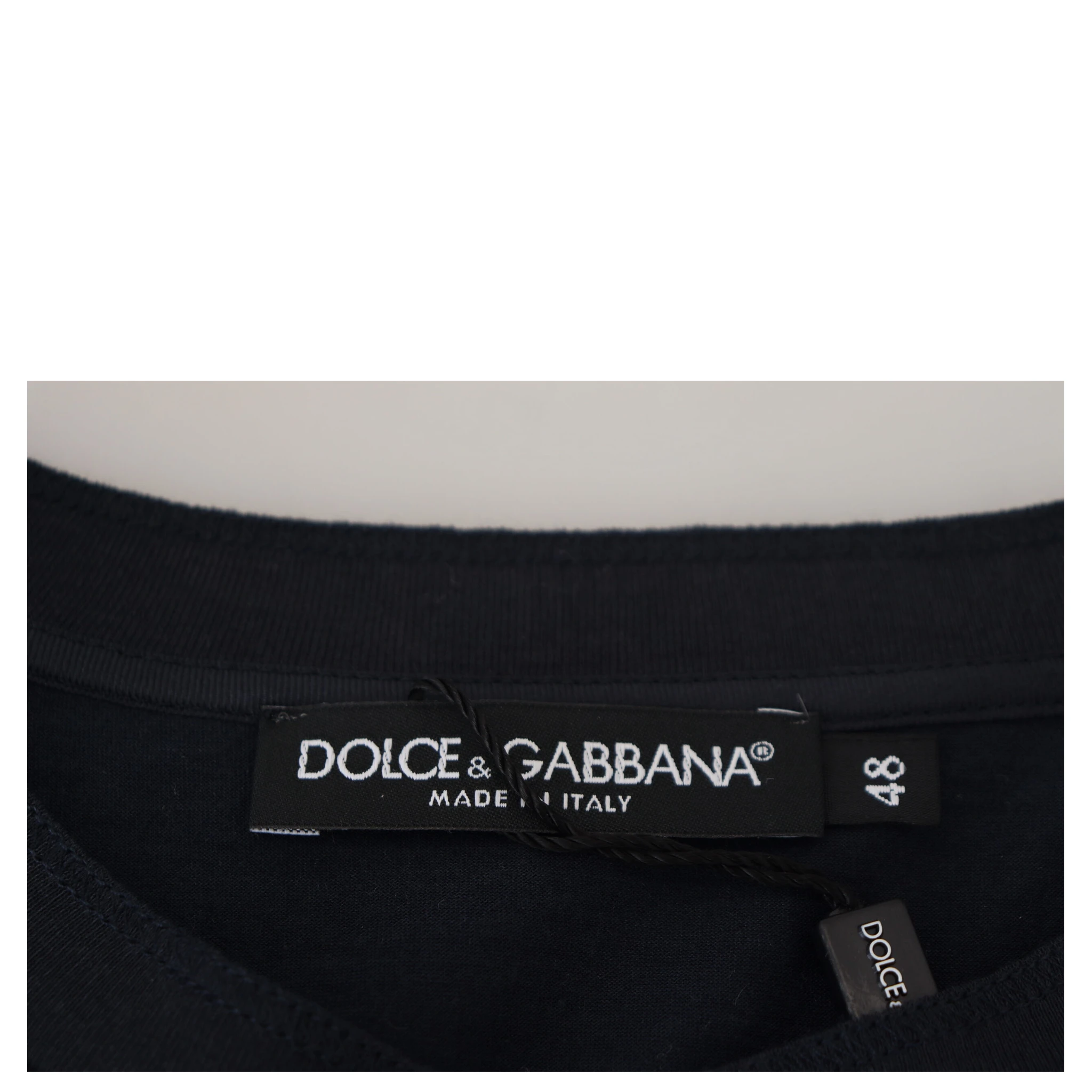 Blue Cotton Button Crewneck Pullover Sweater