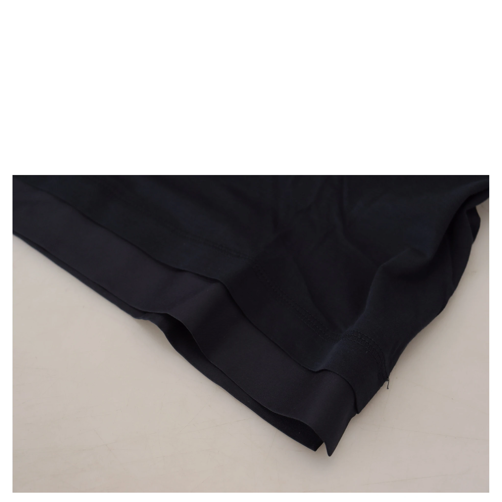 Blue Cotton Button Crewneck Pullover Sweater