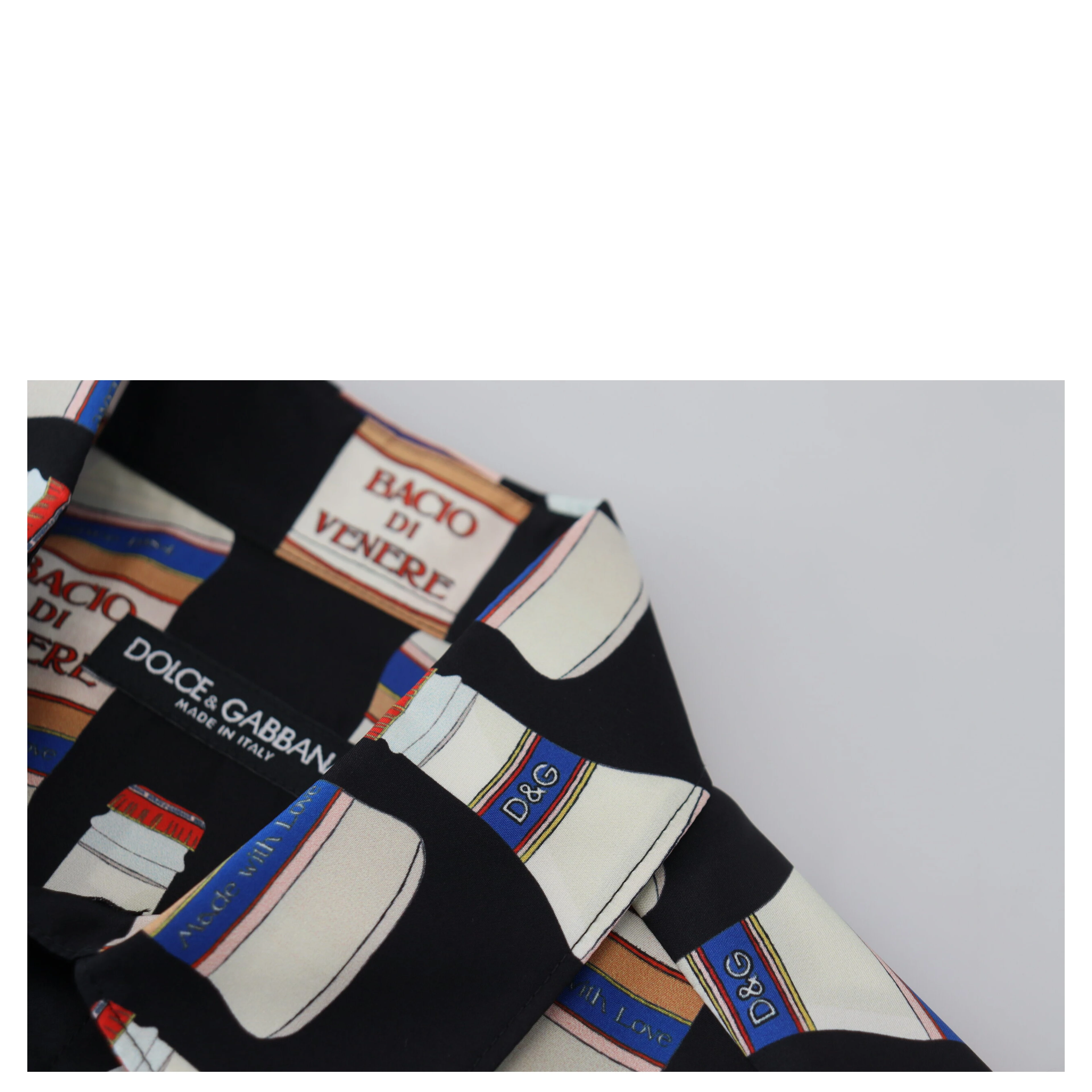 Black Silk Printed Collared Men Casual Shirt