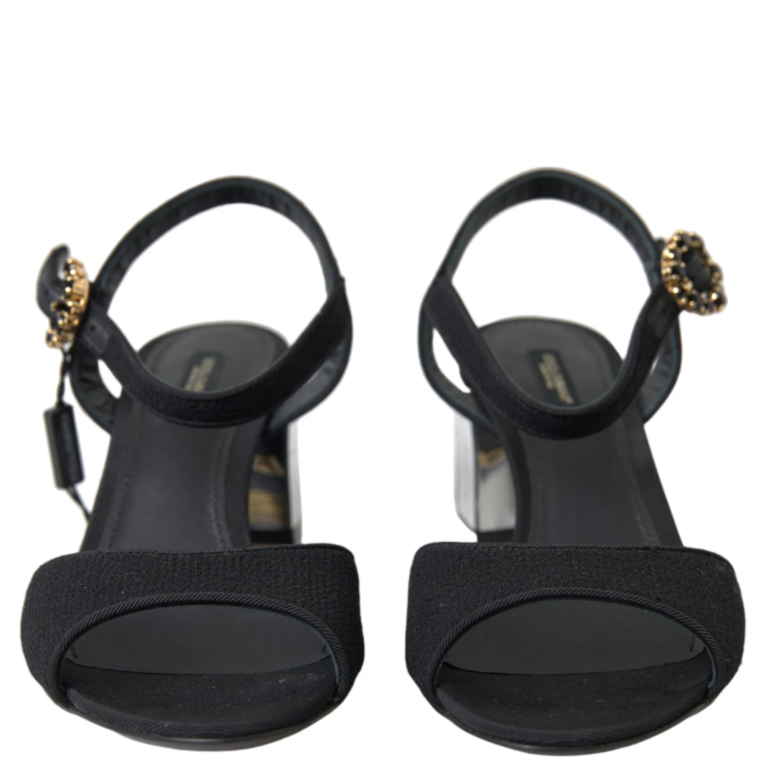 Black Crystals Ankle Strap Sandals Shoes