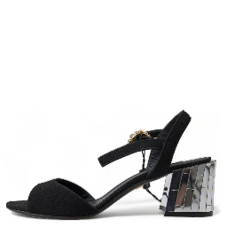 Black Crystals Ankle Strap Sandals Shoes