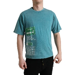 Blue Cotton Milano Street Round Neck T-shirt