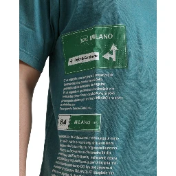 Blue Cotton Milano Street Round Neck T-shirt
