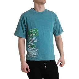 Blue Cotton Milano Street Round Neck T-shirt
