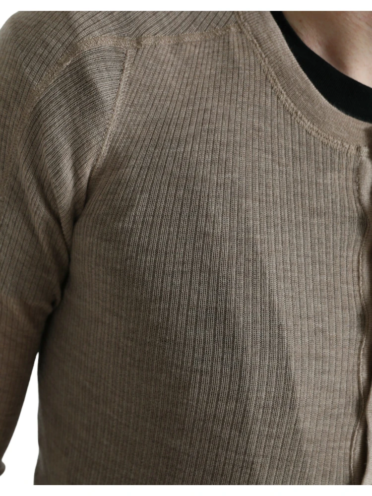 Henley Pullover Beige Cashmere Sweater alternative