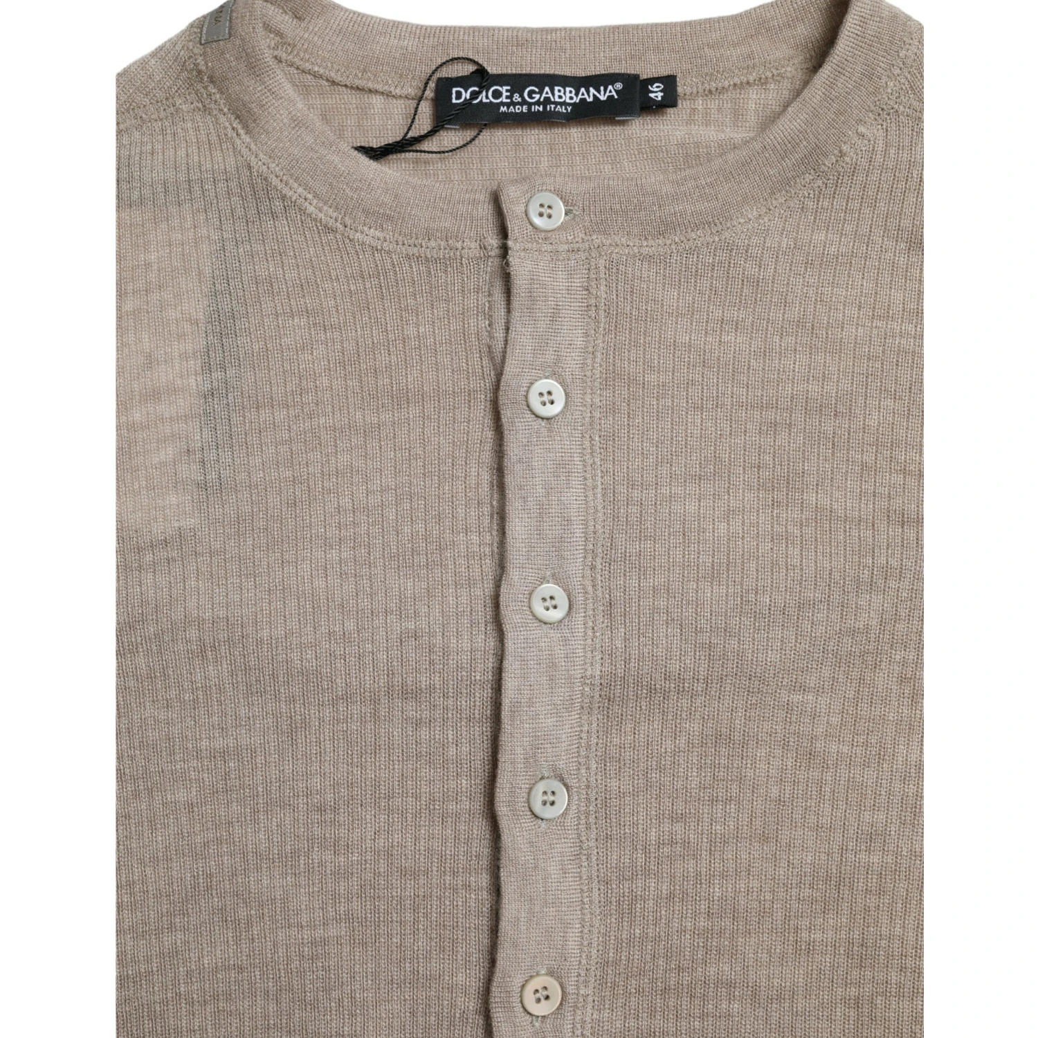 Henley Pullover Beige Cashmere Sweater